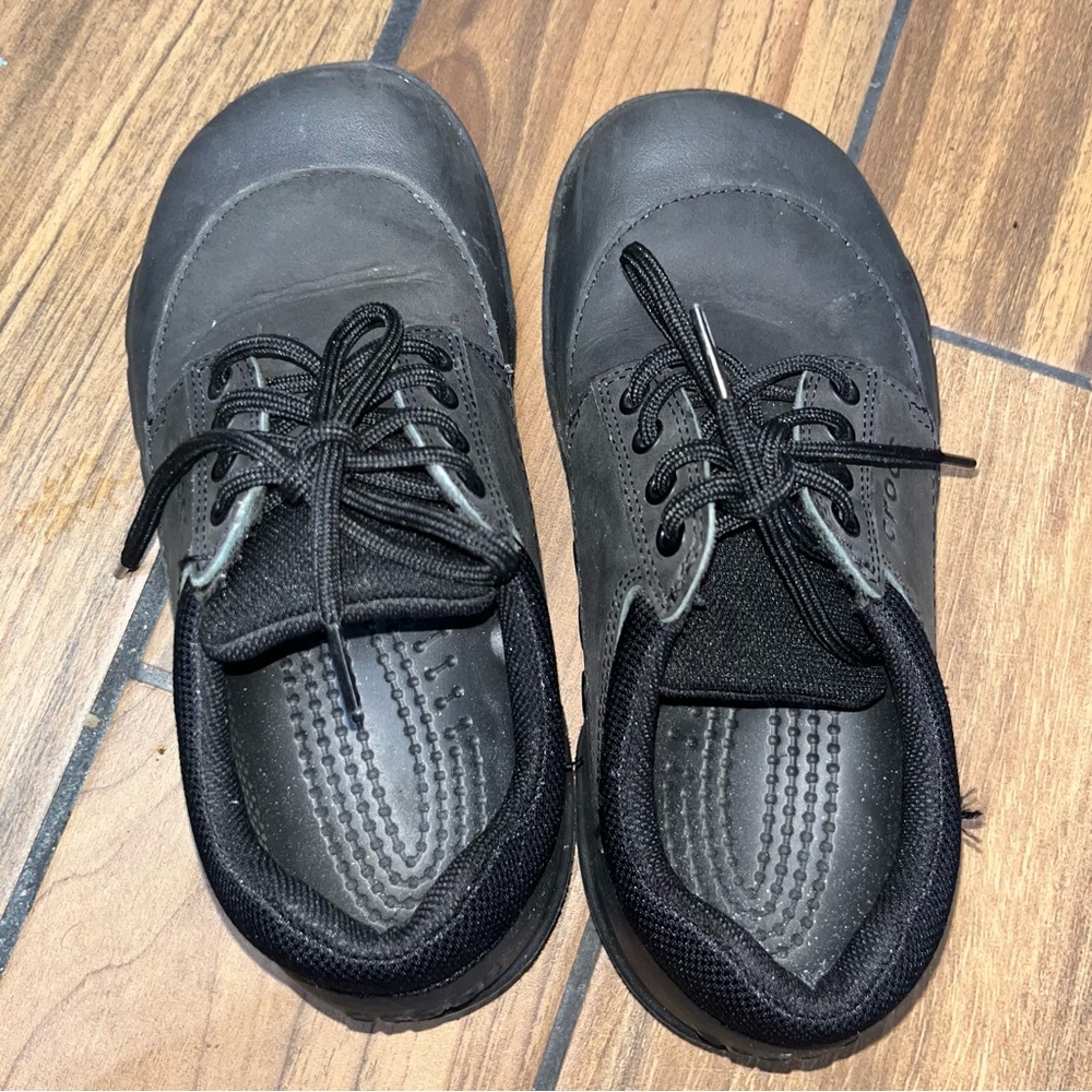 CROCS Mens 7 Women 9 Velocity Slip-Resistant Lace-up Comfort Work Sneakers Black - Picture 4 of 7
